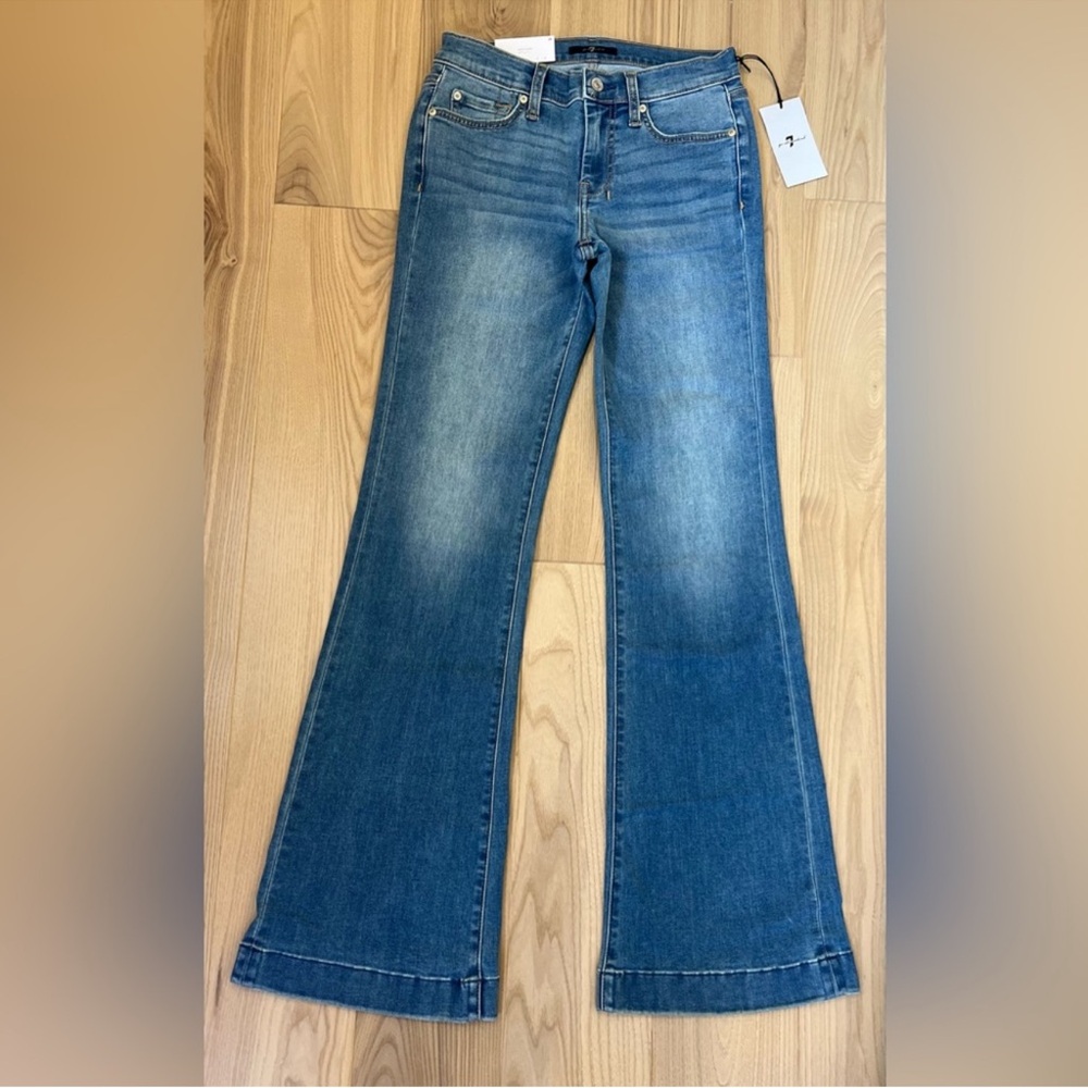 7 For All Mankind Dojo Original Jeans Women's Flare Leg Trousers NWT Size 26 - Picture 3 of 5
